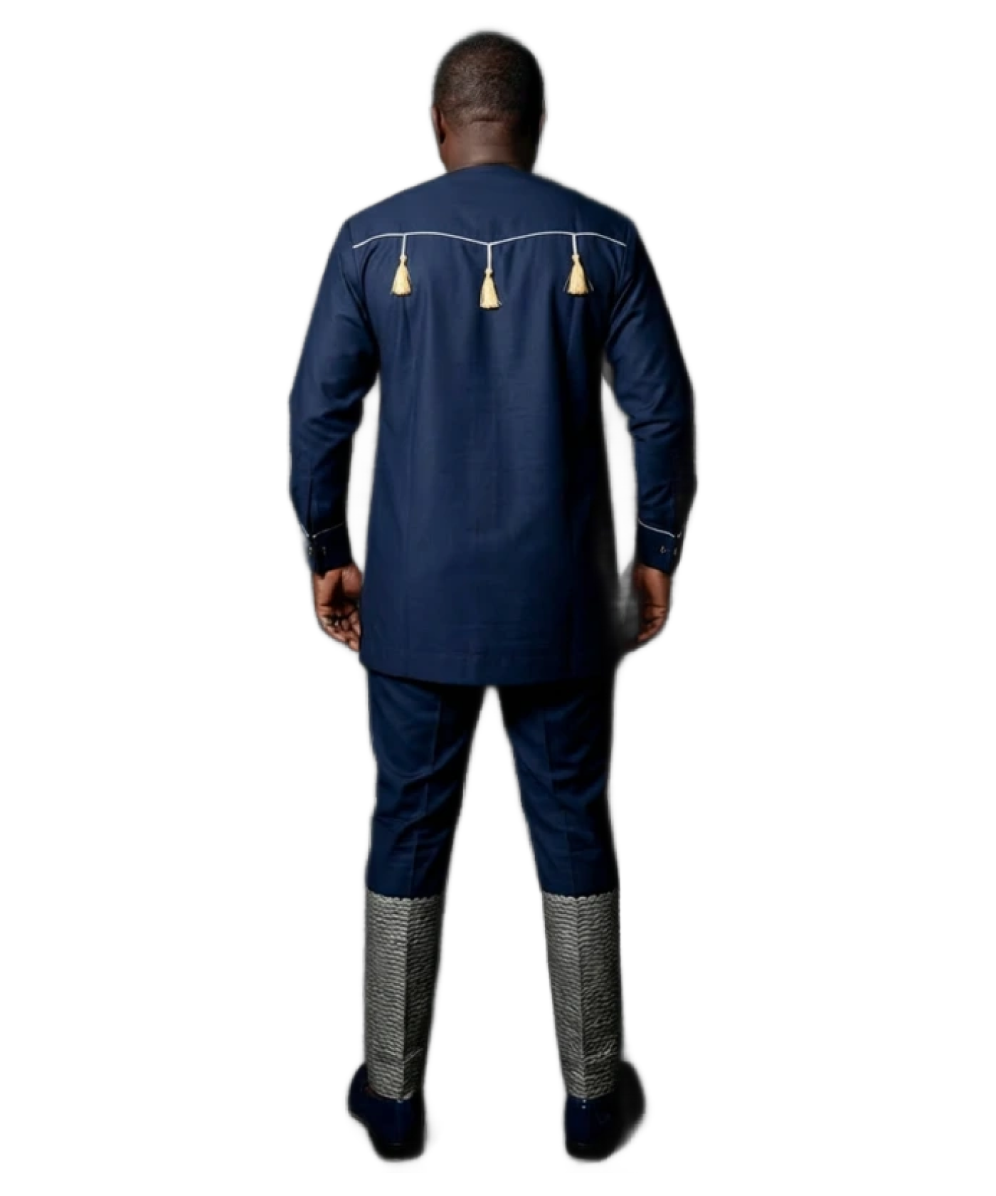 Royal Navy Blue Gold Tassel Outfit | MP Collection - Alternative