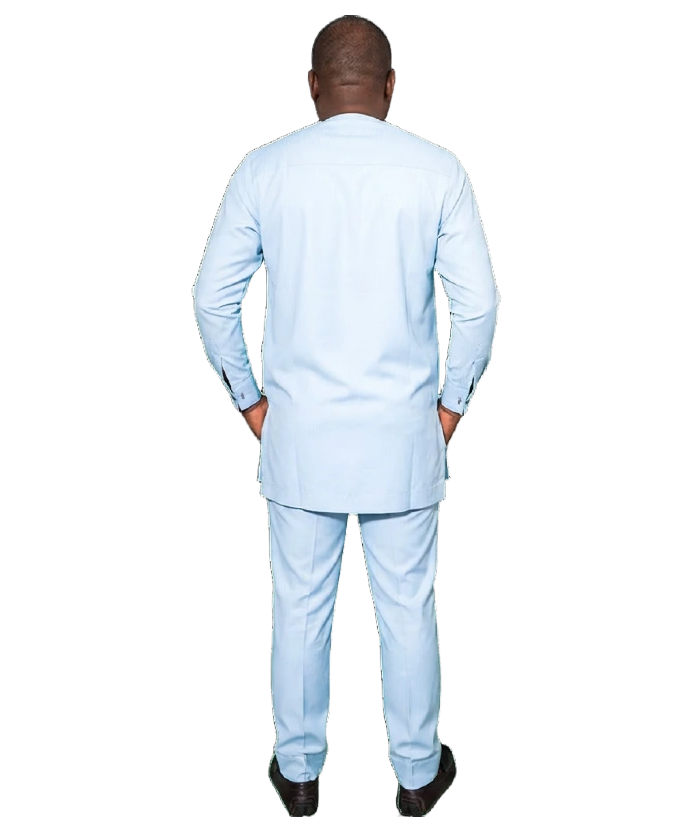 Sky Blue Embroidered 2-Piece Modern Dashiki Set | MP Collection - Alternative